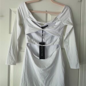 White Fox Boutique With You Mini Dress in White NEW WITH TAGS NEVER WORN size M